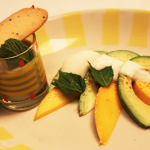 Thumbnail image for California Avocado and Mango with Honey Yogurt and Avocado Liquado with Lavender Shortbread Cookie