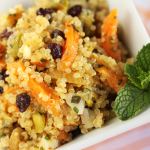Thumbnail image for Quinoa Salad with Pistachios, Currants and Dried Apricots Kissed with Orange, Rice Vinegar and Sesame Oil