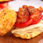 Thumbnail image for Turkey Bacon Tomato on Cheddar Biscuits