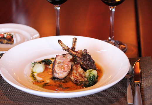 Mesquite-Grilled Lamb Rack and Manchester Farms Quail Breast