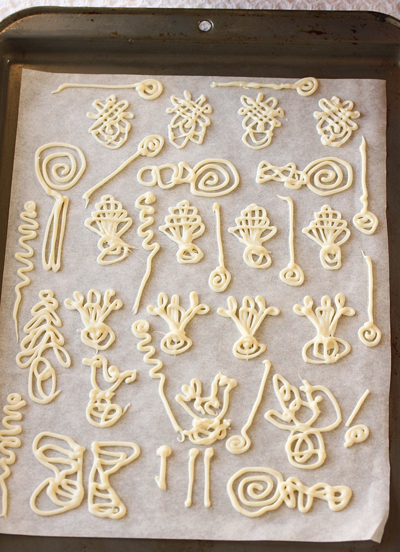 White Chocolate Piped  Shapes