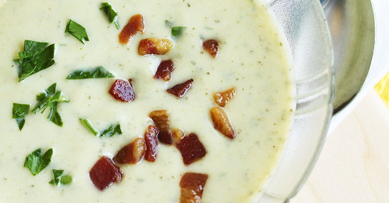 Chilled Leek and Zucchini Soup with Pancetta 2