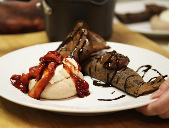 Chocolate Crepes with Chocolate Espresso Mousse 8