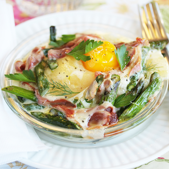 Post image for “Croque-Madame” Brunch Gratin with Asparagus & Prosciutto from Grace-Marie’s Kitchen