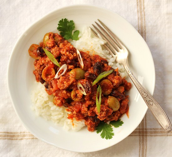 Picadillo with Green Olives and Raisins