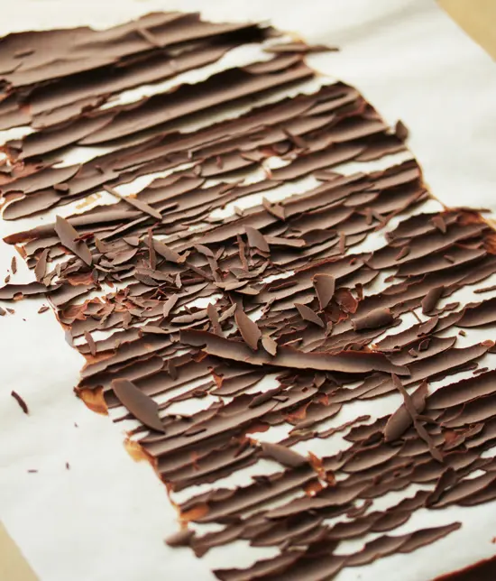 A close up of chocolate on paper