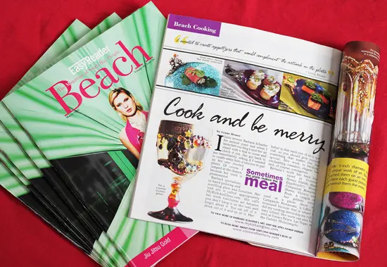 A magazine with some food on it