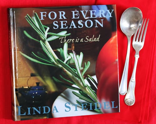 A book with a spoon and fork on it